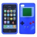 iPhone 4 4s - 3D Silicone Classic Game Boy Soft Protective Phone Cover Case - Blue